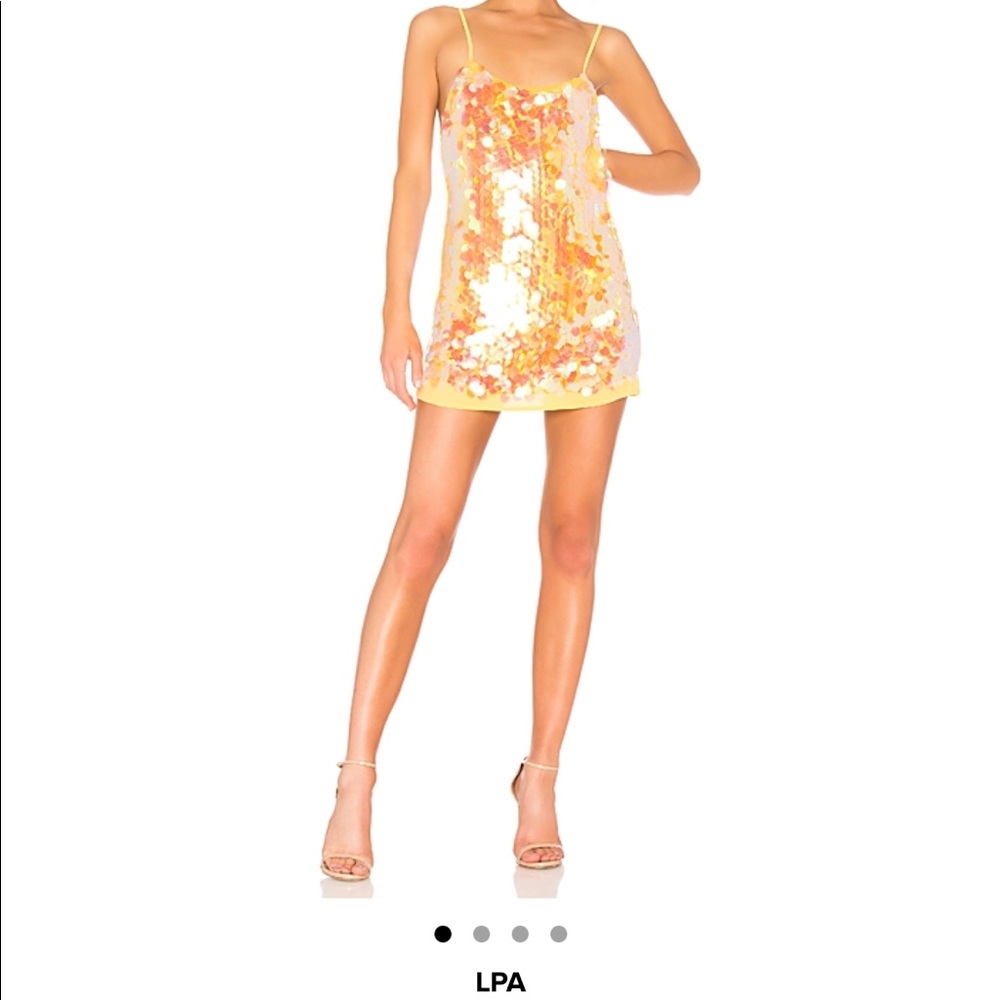 Yellow Sparkly LPA dress from Revolve